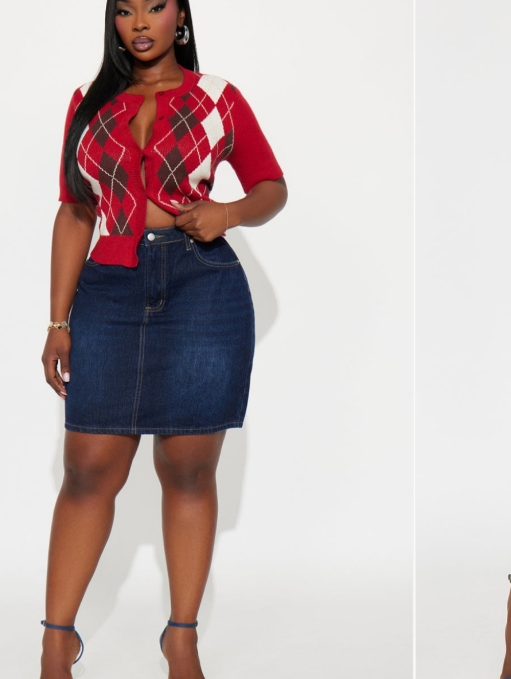 Fashion Nova Indigo High-Rise Denim Mini Skirt